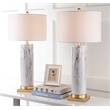Safavieh Abner Ceramic and Iron Table Lamp  in Black / White