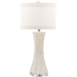 Safavieh Shelley Concave Table Lamp Shell and Cotton in White