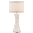Safavieh Shelley Concave Table Lamp Shell and Cotton in White