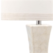 Safavieh Shelley Concave Table Lamp Shell and Cotton in White