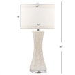 Safavieh Shelley Concave Table Lamp Shell and Cotton in White