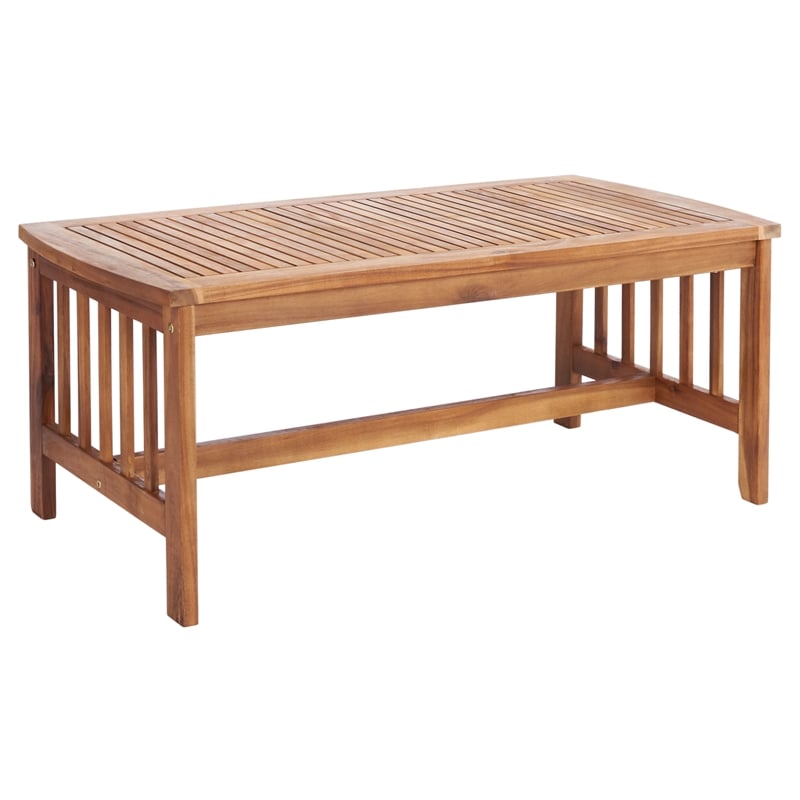 Safavieh Rocklin Wood 4 Pc Outdoor Set  in Natural / Red