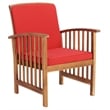 Safavieh Rocklin Wood 4 Pc Outdoor Set  in Natural / Red
