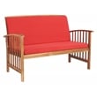 Safavieh Rocklin Wood 4 Pc Outdoor Set  in Natural / Red