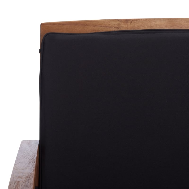 Safavieh Rocklin Wood 4 Pc Outdoor Set in Natural / Black