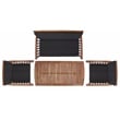 Safavieh Rocklin Wood 4 Pc Outdoor Set in Natural / Black