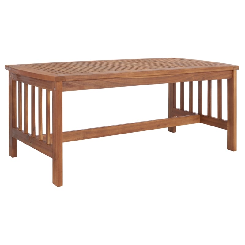 Safavieh Rocklin Wood 4 Pc Outdoor Set in Natural / Black