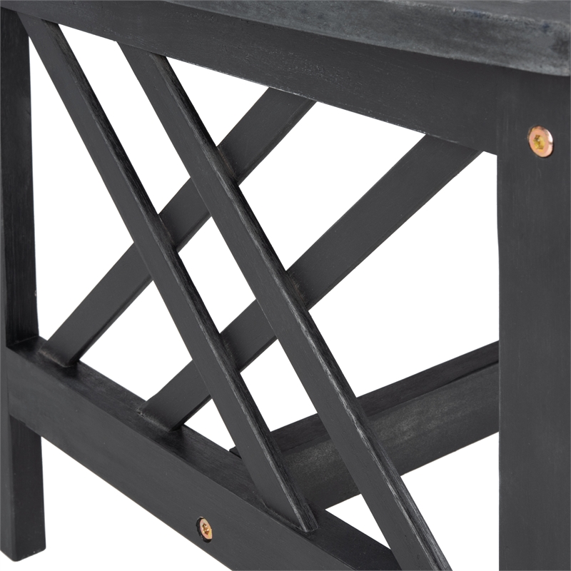 Safavieh Fontana Wood 4 Pc Outdoor Set  in Black / Beige