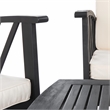 Safavieh Fontana Wood 4 Pc Outdoor Set  in Black / Beige