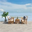 Safavieh Fontana Wood  4 Pc Outdoor Set  in Natural / Beige / Navy / White