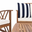 Safavieh Fontana Wood  4 Pc Outdoor Set  in Natural / Beige / Navy / White