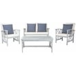 Safavieh Fontana Wood  4 Pc Outdoor Set  in Gray / Beige