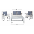 Safavieh Fontana Wood  4 Pc Outdoor Set  in Gray / Beige