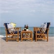 Safavieh Fontana  Wood 4 Pc Outdoor Set in Natural / Navy
