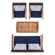 Safavieh Fontana  Wood 4 Pc Outdoor Set in Natural / Navy