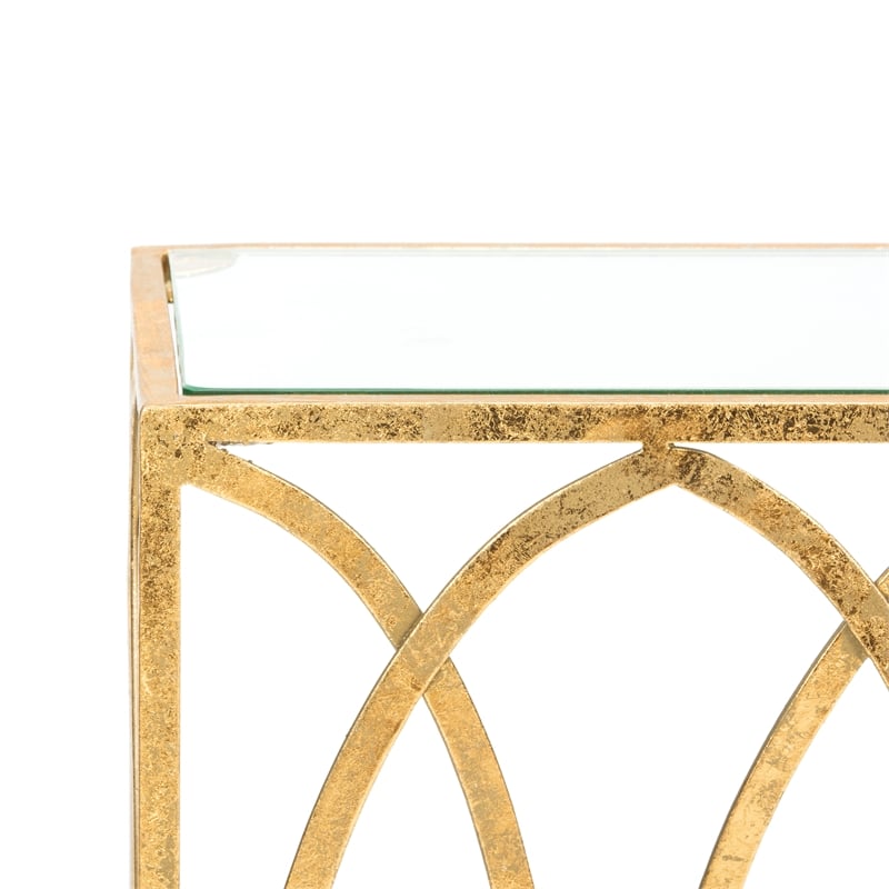 Safavieh Carina Iron Oval Ringed Console Tab in Gold
