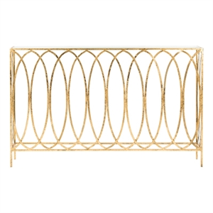 Safavieh Carina Iron Oval Ringed Console Tab in Gold