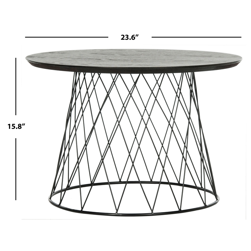 Safavieh Roper Wood and Metal End Table in Black