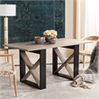 Safavieh Monty Wood and Metal Dining Table in Light Gray