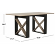 Safavieh Monty Wood and Metal Dining Table in Light Gray