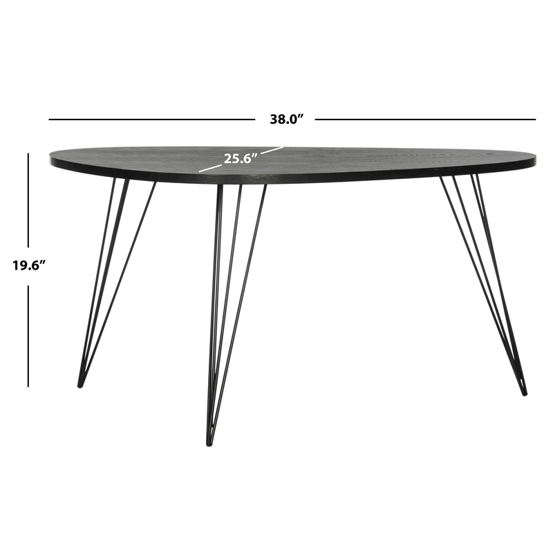 Safavieh Rocco Wood and Metal Coffee Table in Black