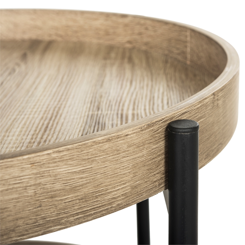 Safavieh Javan Wood and Metal Side Table in Light Gray