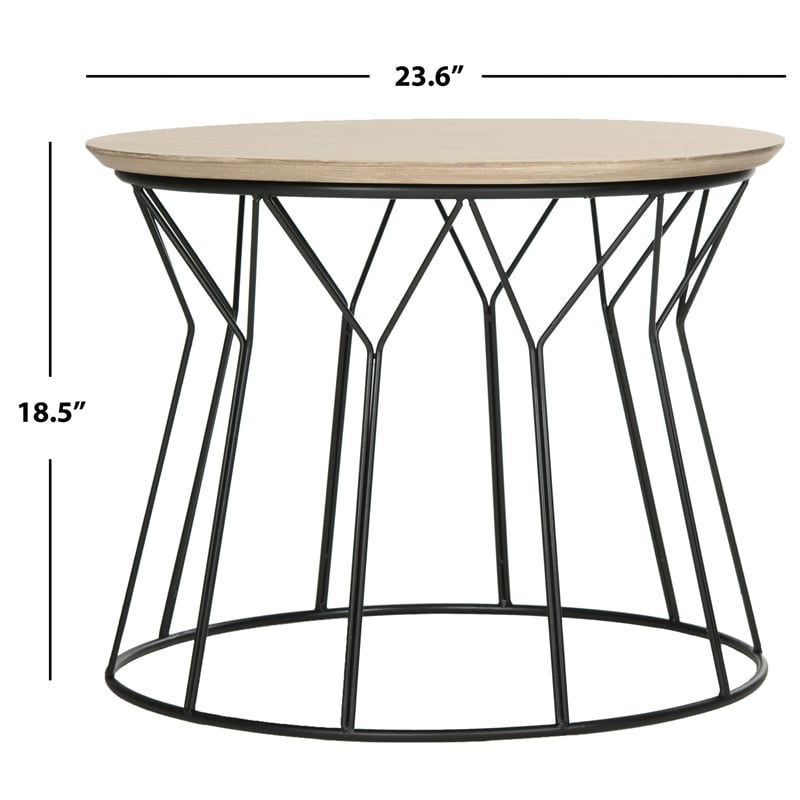 Safavieh Alcott Wood and Metal End Table in Light Gray