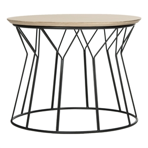 Safavieh Alcott Wood and Metal End Table in Light Gray