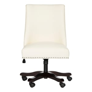Safavieh Scarlet Wood and Iron Desk Chair in Cream