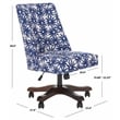 Safavieh Scarlet Wood and Metal Desk Chair in Navy / Ivory