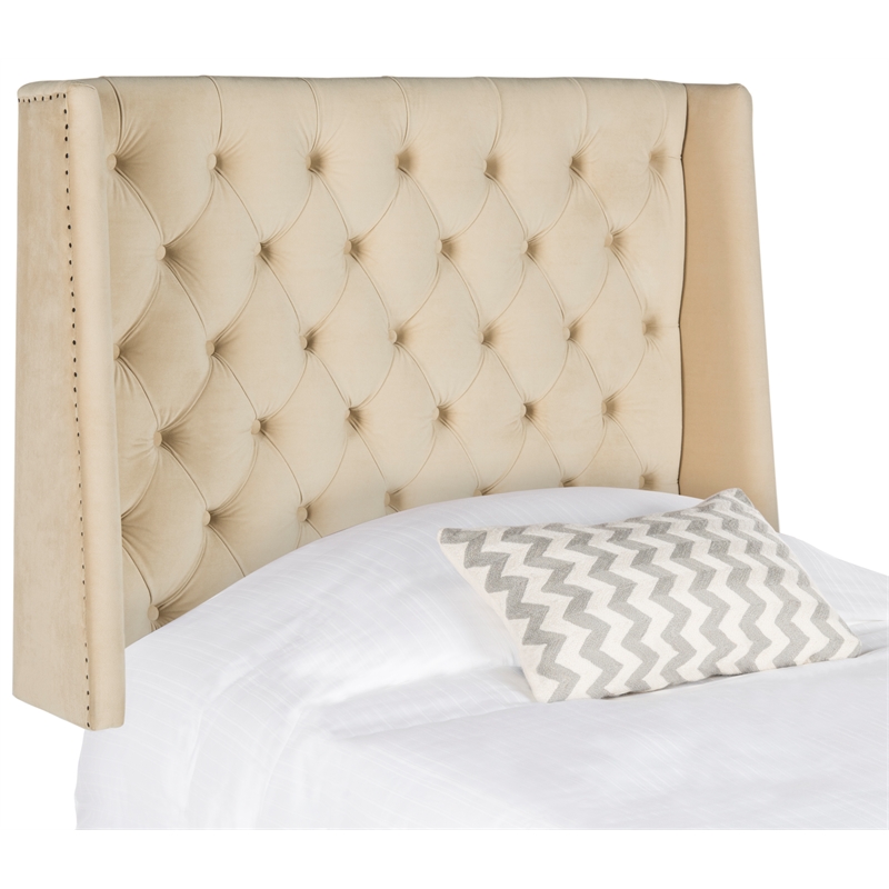 Safavieh London Wood and Fabric Headboard in Beige
