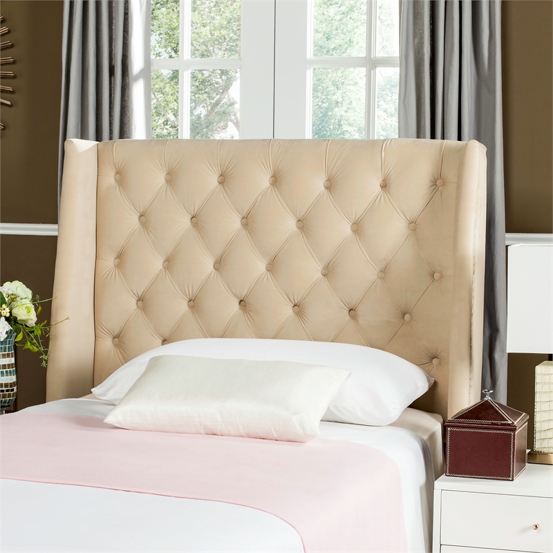 Safavieh London Wood and Fabric Headboard in Beige