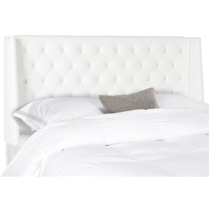 Safavieh London Wood and Fabric Headboard in White
