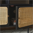 Safavieh Karol Wood and Iron 3 Door Cane Media Stand in Black / Natural