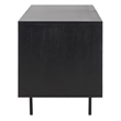 Safavieh Karol Wood and Iron 3 Door Cane Media Stand in Black / Natural