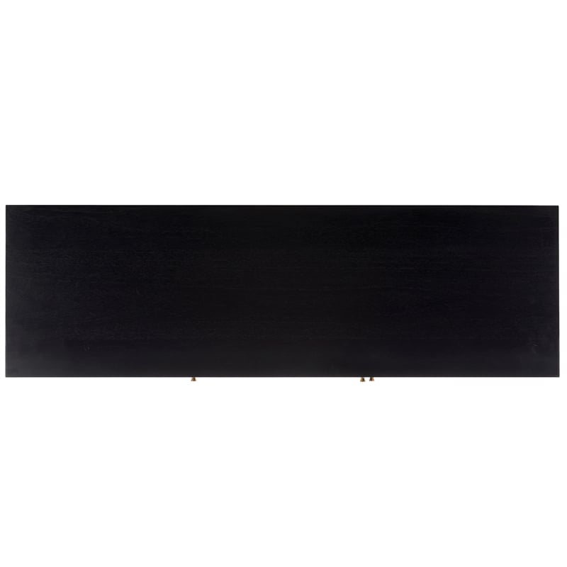 Safavieh Karol Wood and Iron 3 Door Cane Media Stand in Black / Natural