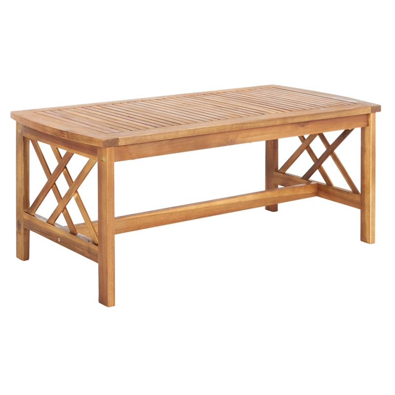 Safavieh Fontana Wood 4 Pc Outdoor Set in Natural / Green