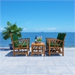 Safavieh Fontana Wood 4 Pc Outdoor Set in Natural / Green