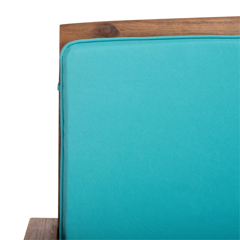 Safavieh Fontana Wood 4 Pc Outdoor Set  in Natural / Aqua