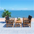 Safavieh Fontana Wood 4 Pc Outdoor Set in Natural / Black