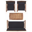 Safavieh Fontana Wood 4 Pc Outdoor Set in Natural / Black