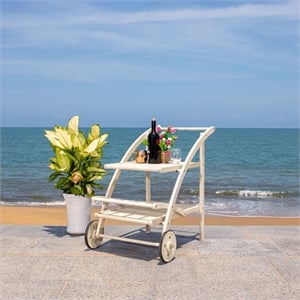 Safavieh Lodi Wood Tea Cartin White