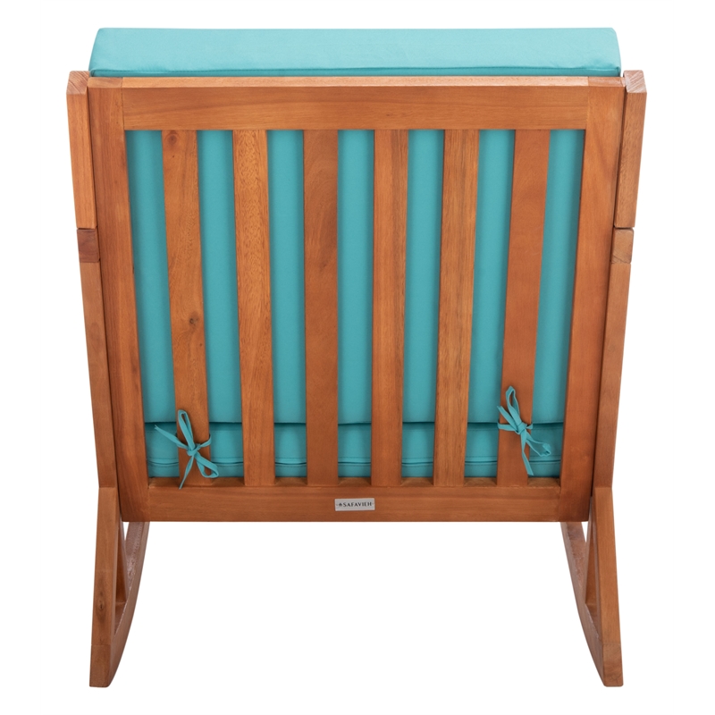 Safavieh Vernon Wood Rocking Chair in Natural / Aqua