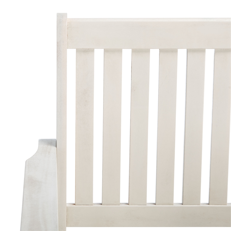 Safavieh Brea Wood Twin Seat Bench  in White