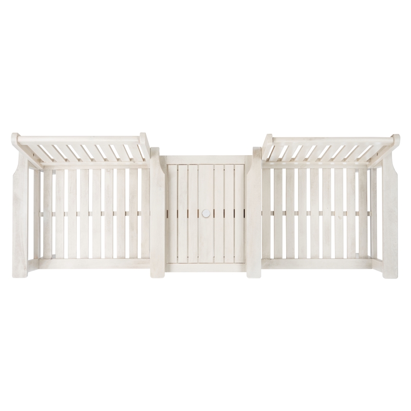 Safavieh Brea Wood Twin Seat Bench  in White