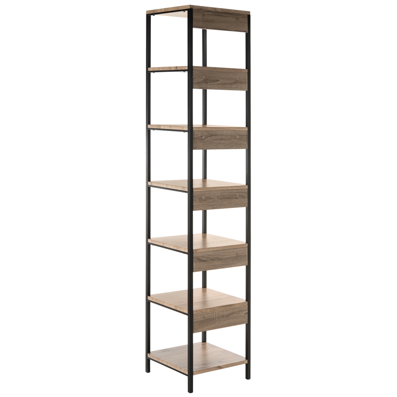 Safavieh Lisa Wood and Iron Etagere in Oak / Black