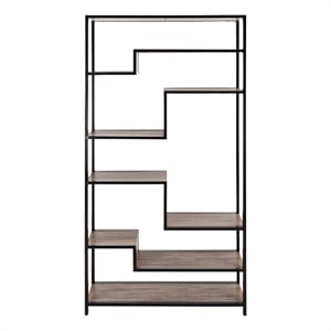 Safavieh Joanna Wood and Iron  Etagere in Light Brown / Black