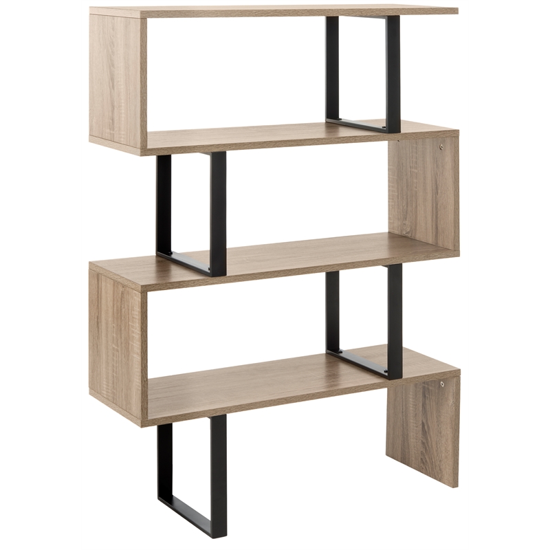Safavieh Louise Wood and Iron Etagere in Light Brown / Black