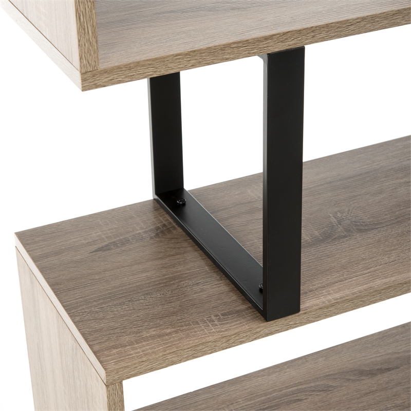 Safavieh Louise Wood and Iron Etagere in Light Brown / Black