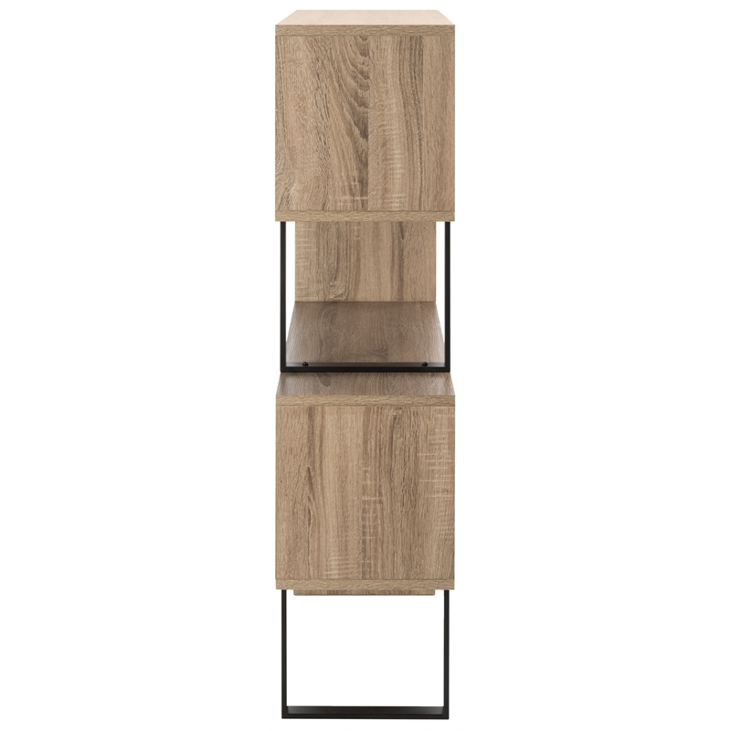 Safavieh Louise Wood and Iron Etagere in Light Brown / Black